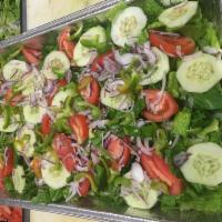 Garden Salad · Lettuce, onion, green pepper, tomato and cucumber. Served with your choice of dressing.