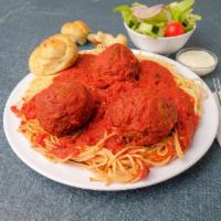 Spaghetti and Meatballs · Comes with homemade meatballs and marinara.