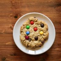 Gluten-Friendly Monster Cookie · House-made.  Four cookies in one!  Oatmeal, peanut butter, chocolate chip and M&M.  What's n...
