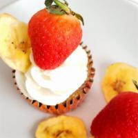 Strawberry Banana Cupcake · Strawberry sweetness & ooey-gooey banana richness in a cupcake made with real strawberries &...