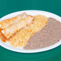 15. Chicken Enchiladas Combo Plate · 2 pieces. Served with choice of side.