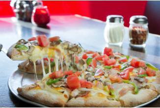 8. Denver Pie · Fan favorite. Inspired by the omelet. Canadian bacon, green pepper, mushrooms,
onions and fresh diced tomatoes with mozzarella and sharp cheddar over Alfredo sauce. 