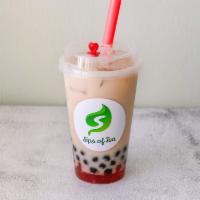 Sweetheart Bubble Milk Tea · A rich black tea flavored with rose, cocoa, chocolate, strawberries, and caramel.  We brew t...