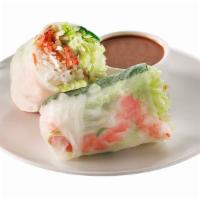Summer roll · Rice paper rolled with vermicelli, basil, carrot and cucumber served with special sauce, top...