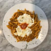 Pasta al Forno Lunch · Penne pasta sauteed with tomato sauce, ground beef, ricotta and mozzarella cheese, then bake...