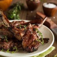 Lamb Chops Entree · 4 pieces lamb chops grilled and seasoned. Served with 2 sides.