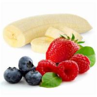 Banana Berry Smoothie · Berry sorbet, vanilla yogurt with banana.