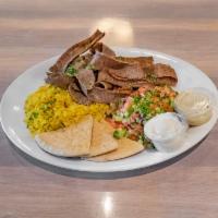Gyro Salad · A combination of shaved beef and lamb served with tzatziki.