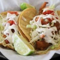 * Ensenada Fish Taco · Beer batter fish, cabbage, salsa fresca and house sauce.