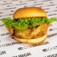 Fried Chicken Thigh Sandwich · Lettuce, pickles, mayo and honey mustard.