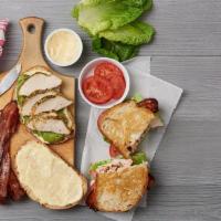B.L.A.T Sandwich · Smoked bacon, lettuce, avocado, tomato and garlic and aioli.