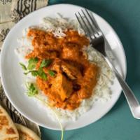 Meat Tikka Masala · Beef Meatballs with delicately spiced tomato-cream sauce. Served with Basmati Rice