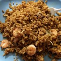 Shrimp Fried Rice 虾炒饭 · Stir fried rice. 
