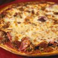 Meat Classic Pizza · Pepperoni, sausage, Canadian bacon and ground beef.