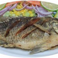 Mojarra Frita  · Fried porgy fish.