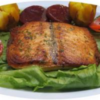 Salmon a la Plancha  · Grilled salmon.