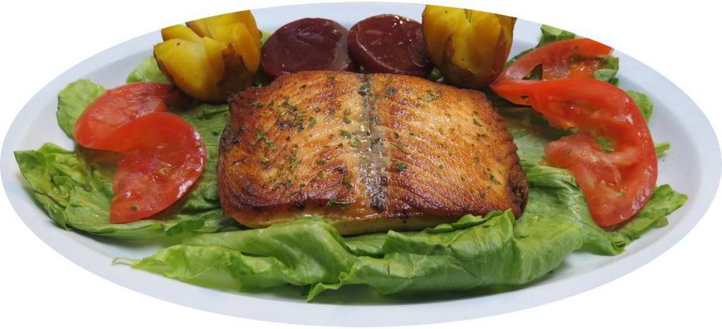 Salmon a la Plancha  · Grilled salmon.