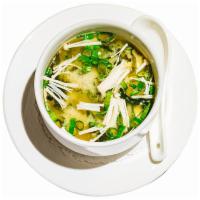 Miso Soup · Enoki, silken tofu, seaweed and scallion.