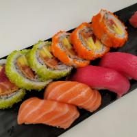 Sushi Mix · Tuna, salmon, and special roll.