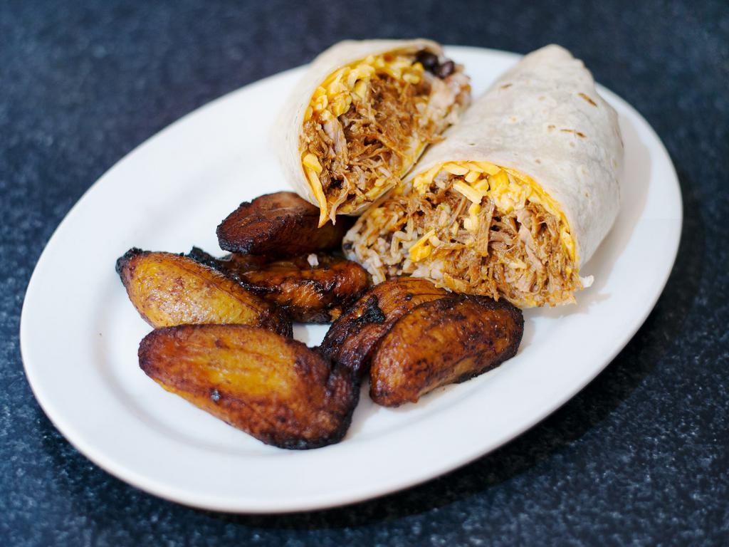 1. Chicken Burrito · Served on a fresh tortilla with rice, black beans, Mexican salsa and cheddar cheese.