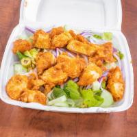 Buffalo Chicken Salad · Olives, lettuce, tomatoes and onions.