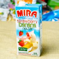 Mira Juice · 33.8 fl oz. (1L). Passion fruit nectar, pineapple nectar, strawberry-banana nectar.