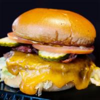 Classic Rock & Fries · 1/3 lb. beef patty, bacon, American cheese, house sauce, onion, lettuce, tomato and pickle. ...