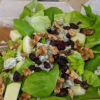 The Oceanport Salad · Granny smith apples, golden raisins, pecans, crumbled blue cheese, boston lettuce, with appl...