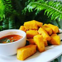 Yellow Tofu Tots (Vegan) · Made in Portland by Top Burmese. Protein-rich Chickpea tofu tots served with house special c...
