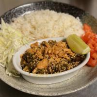 Tea Leaf Chicken Curry · Boneless Lean chicken meat cooked with Top Burmese fermented tea leaves. Popular modern day ...
