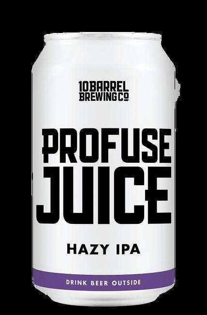 Profuse Juice Hazy IPA · By 10 Barrel Brewing Co. Oregon. Juicy Hop Flavor, this addicting Hazy IPA was to bring out all the tropical juicy hop flavors while keeping the bitterness in check and balanced. ABV 6.5% IBU 70.