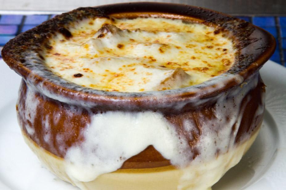 French Onion Soup · Comes with Gruyere cheese.