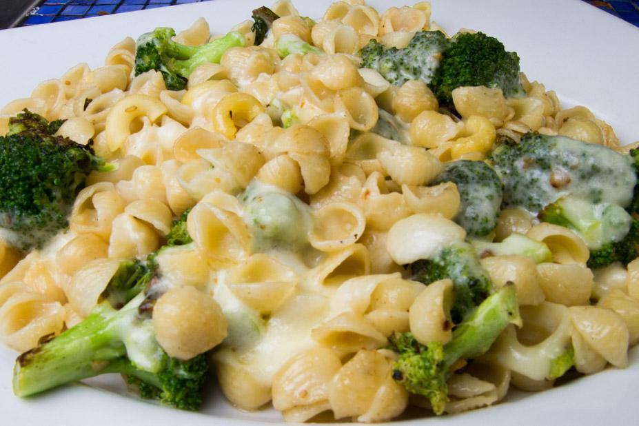 Broccoli Pasta · Sauteed broccoli crowns in virgin olive oil and garlic, with choice of pasta, and melted mozzarella cheese. Add protein for an additional charge.