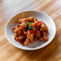 Orange Chicken · 8 pieces. Battered and deep-fried chicken strips of chicken breast, sautéed in sweet and sou...