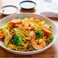 Chow Mein · Stir-fried Chow Mein noodle in light oyster sauce with your
choice of meat, egg, cabbage, ca...