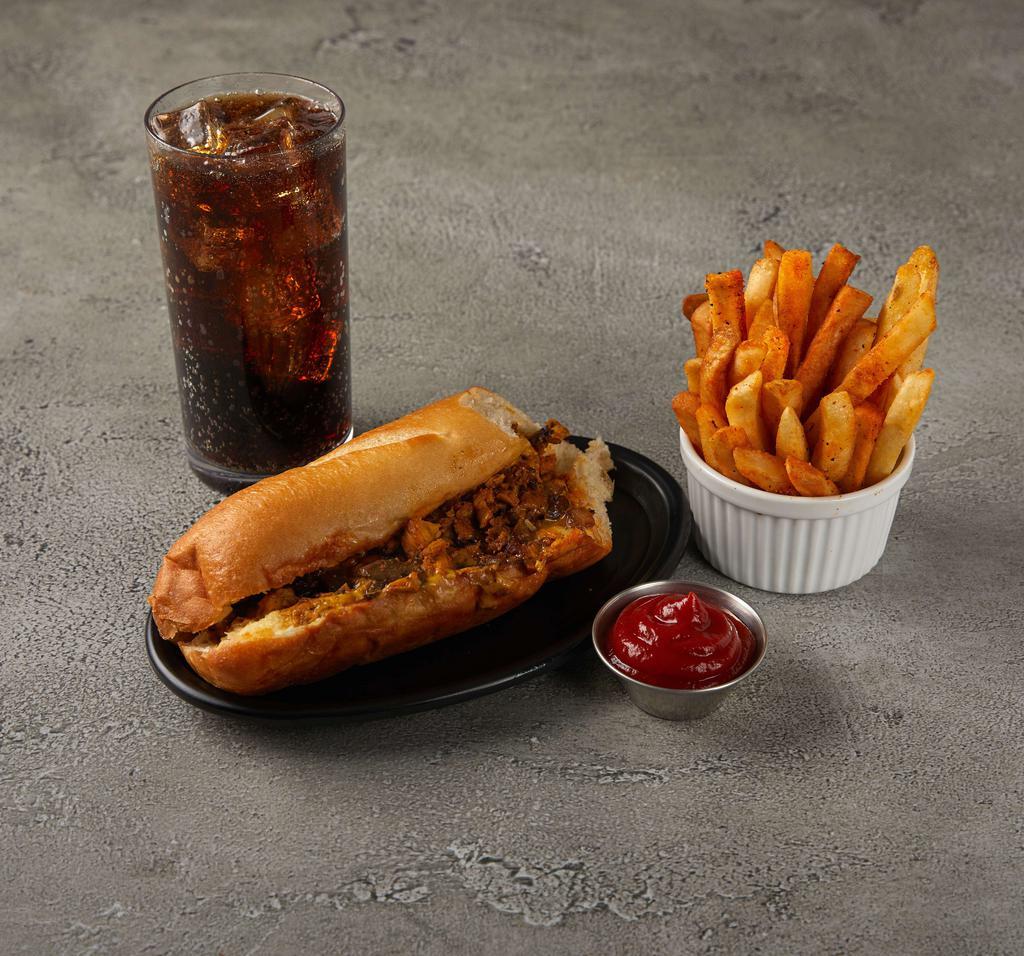 1. Philly Steak Combo 6in or foot long  · Mushroom, onions and cheese. With fries and soda. 