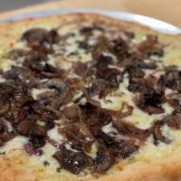 Mushroom Pie · Mushrooms, fontina cheese, thyme, caramelized onion.
