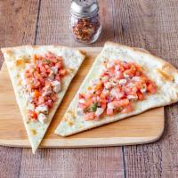 Bruschetta Pizza · Diced fresh tomato, garlic, oil, basil.