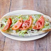 26. Cheesesteak Hoagie Sandwich · Mayo, lettuce, tomato, onion.
