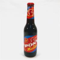 Pony Malta 11.1 oz./330 ml. (Bebida De Campeones) · Lightly carbonated Malt beverage, non-alcoholic.
