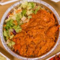 10-T. Chicken Tikka Masala Platter · Served over rice and salad. Creamy boneless chicken pieces in a special creamy sauce also ca...