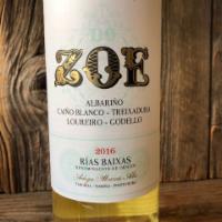 Zoe Albarino  · Must be 21 to purchase. Spain. 750 ml. white wine, 12% ABV. Yellow straw color. Intense arom...