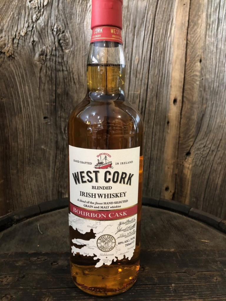West Cork Irish Whiskey · Must be 21 to purchase. 750 ml. whiskey, 40.0% ABV. A delicate blend of grain and malt whiskey matured in bourbon casks to deliver a smooth and approachable whiskey with a light vanilla finish. 