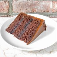 Chocolate Layer Cake · Slice. A luscious and perfect three layer blackout cake.