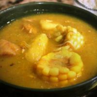 Sancocho · Made of a variety of meats, typically including pork sausage as well as chops, chicken, and ...