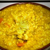 Asopado de Pollo/Chicken Soupy Rice · Chicken soupy rice.
Make with fresh cut chiken seasoned for few hours together rice boiled w...