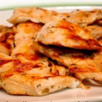 Pechuga de Pollo a la Plancha /Baked chicken breast. · Baked chicken breast. slices of chicken breast lite seasoned and grilled till get well cook ...