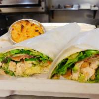 Chipotle Wrap · Grilled chicken with mixed greens, bacon, avocado and chipotle ranch. Served with your choic...