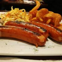 Sausage Platter · Three smoked brats. Includes cornbread and served with your choice of 2 regular sides.
-or
A...