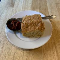 Corn Bread · Served with miso tahini or apple butter spread. Soy free. Gluten free. Nut free.